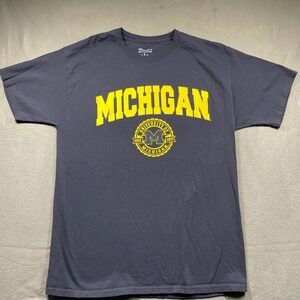 Michigan Wolverines Men Graphic T Shirt NCAA College Football‎ Navy Champion L